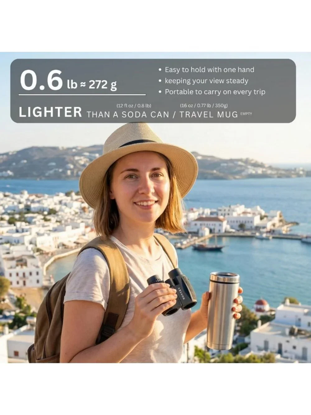 Compact 10x25 Binoculars for Adults & Kids - Perfect for Bird Watching, Concerts